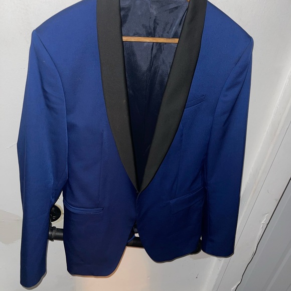 Men's Royal Blue Tuxedo Jacket with Black Shawl Lapel
